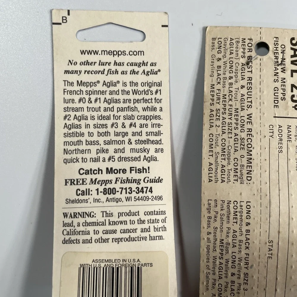 USA MADE Lot of 3 NEW Mepps Vintage 1/4 OZ W-105Wob-L-Rite Spoon Lure NIP